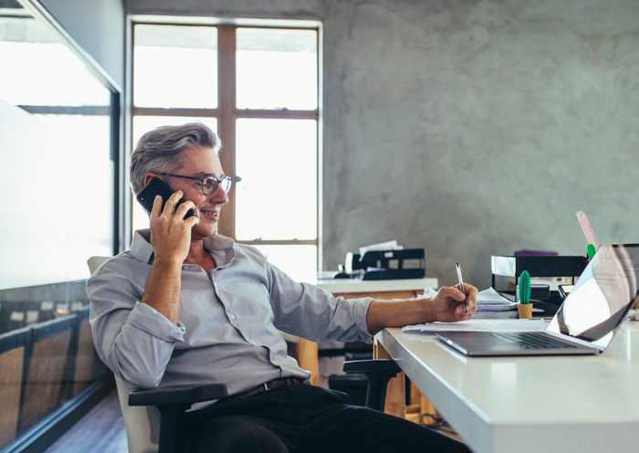 man on phone